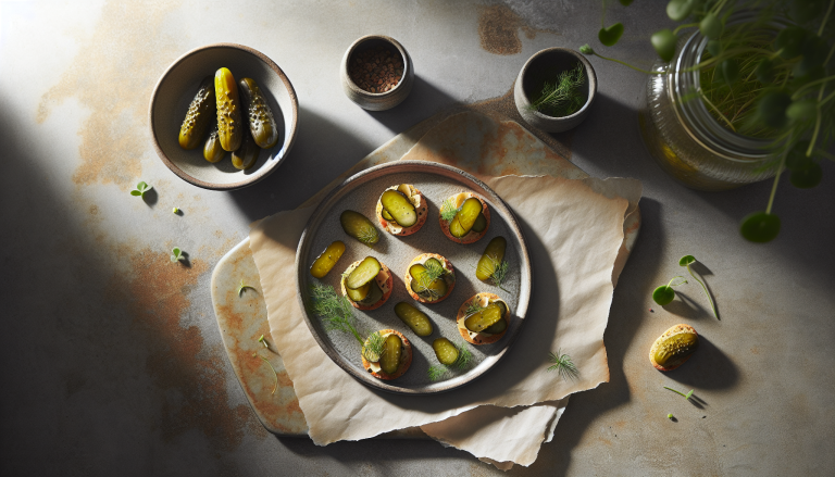 Gourmet Pickle and Herb Canapés