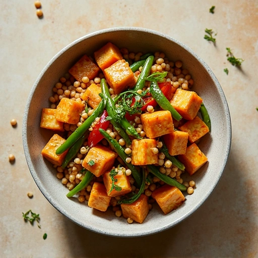 Spicy Garlic Scape and Tofu Stir-Fry