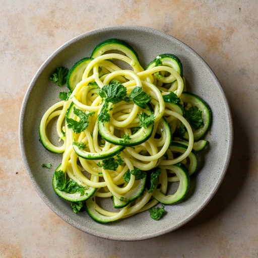 Garlic Scape and Zucchini Noodles
