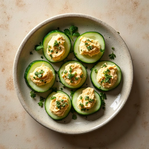 Cucumber and Hummus Bites