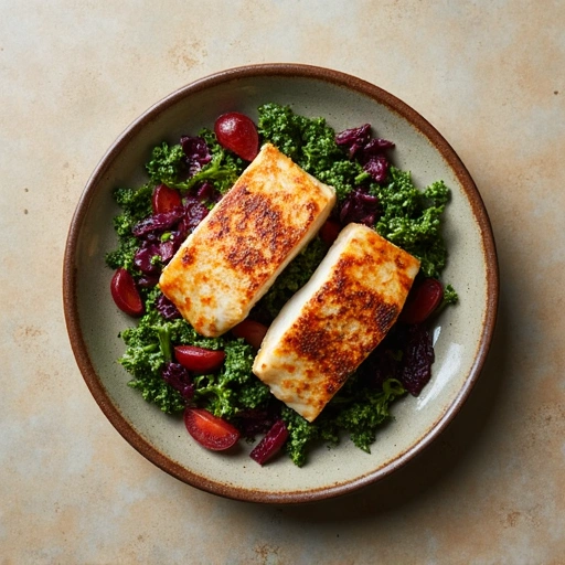 Grilled Fish with Beet and Kale Slaw