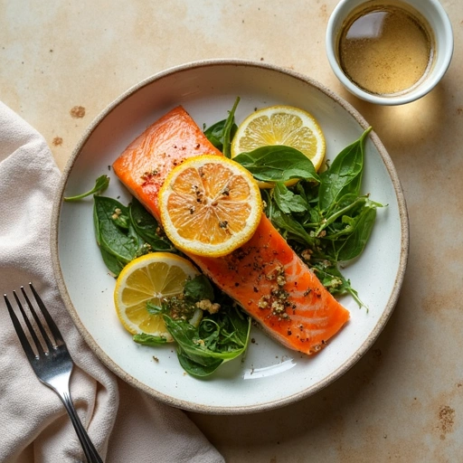 Lemon Garlic Scape Salmon