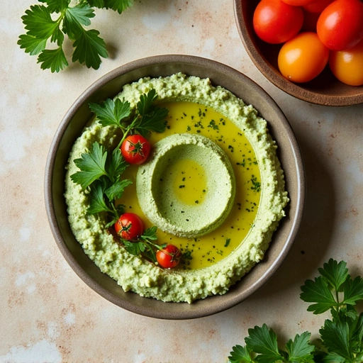 Parsley Hummus with Veggies