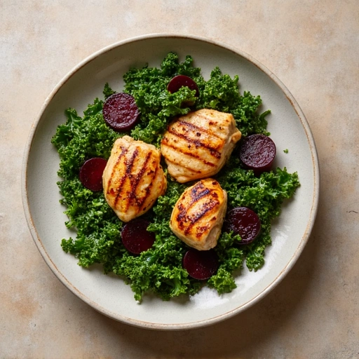 Grilled Chicken with Kale and Beet Salad