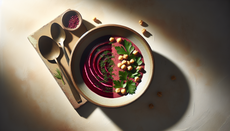 Beet and Parsley Soup with Chickpeas