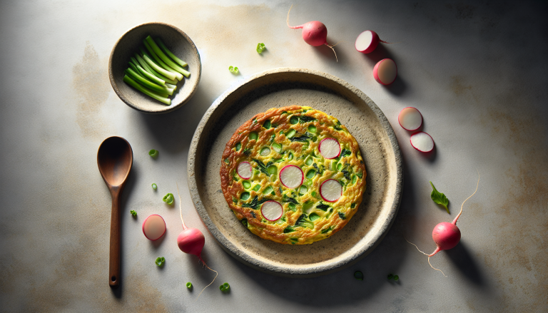 Radish and Green Garlic Omelette