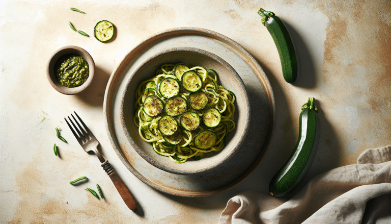Zucchini Noodles with Pickle Pesto