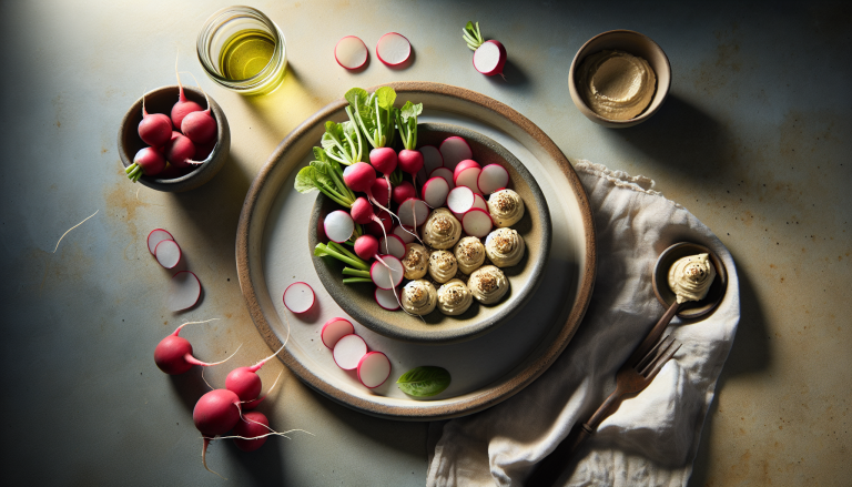 Radish and Hummus Bites