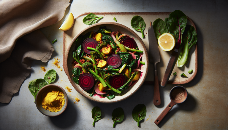 Indian-Spiced Beet and Bok Choi Stir-Fry