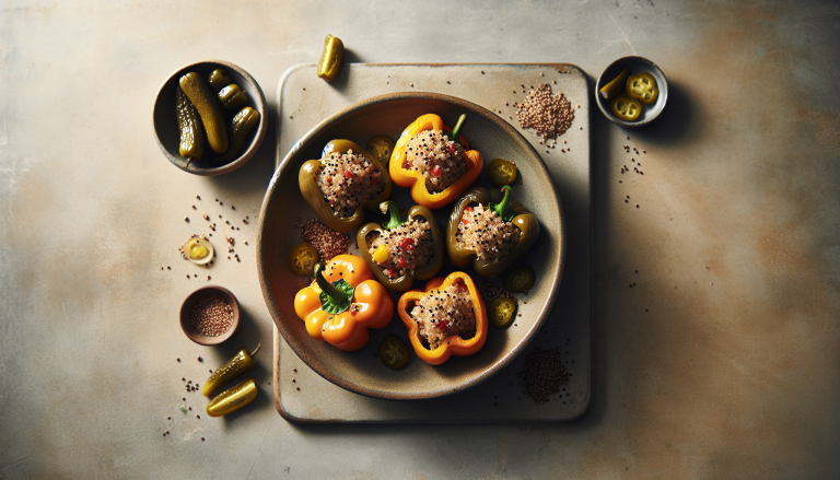 Stuffed Bell Peppers with Quinoa and Pickles