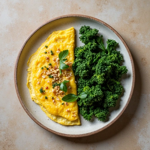 Garlic Scape and Kale Omelette