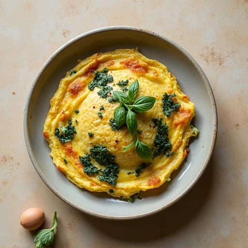 Spinach and Garlic Scape Omelette