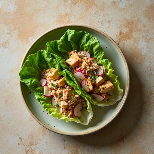 Lettuce Wraps with Tofu and Radish