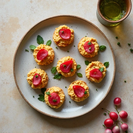 Radish and Hummus Bites