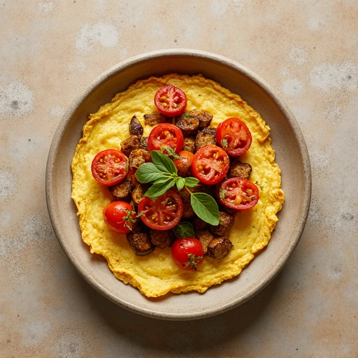 Spiced Eggplant and Tomato Omelette