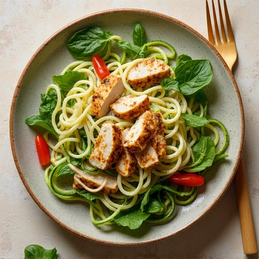 Zucchini Noodle Salad with Grilled Chicken