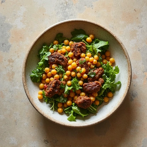 Spiced Beef and Chickpea Salad with Mustard Vinaigrette