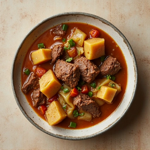 Ground Beef and Savoy Cabbage Stew