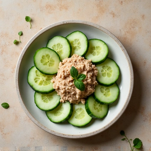 Cucumber Slices with Tuna Spread