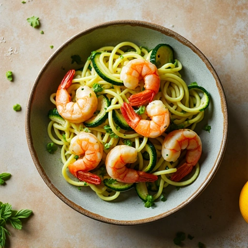 Lemon Garlic Shrimp with Zucchini Noodles