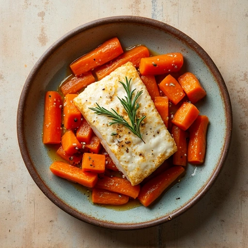 Baked Cod with Roasted Carrots