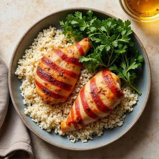 Bacon Wrapped Chicken with Rice Pilaf