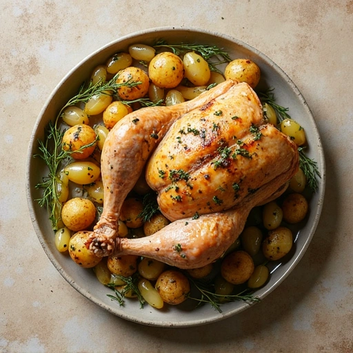 Herb-Roasted Turkey with Leek and Potato Sauté