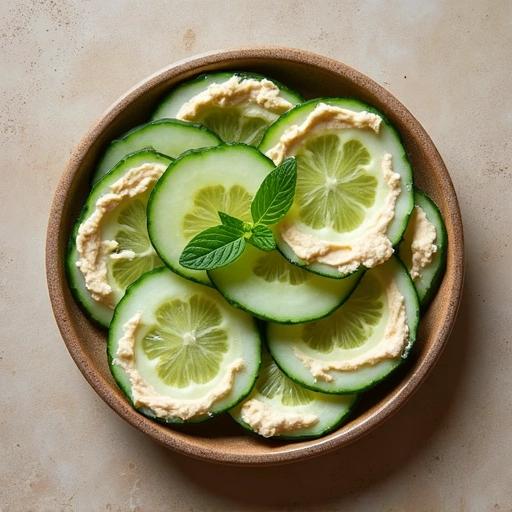 Cucumber Slices with Hummus
