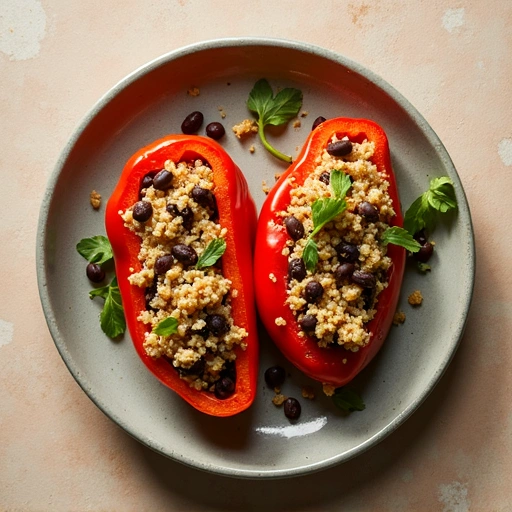 Stuffed Sweet Peppers with Quinoa and Black Beans