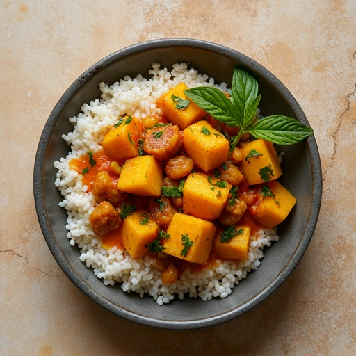 Indian Spiced Potato and Dragon’s Tongue Bean Curry