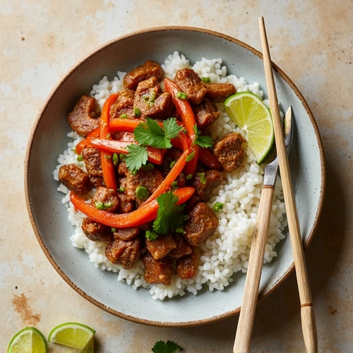 Teriyaki Beef and Coconut Rice Bowl