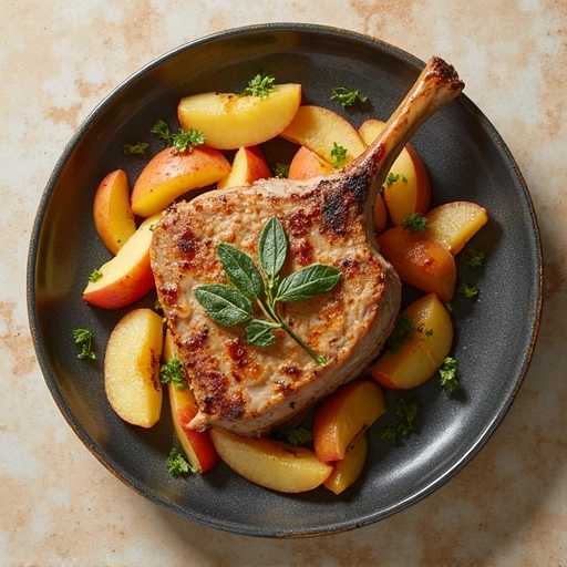 Pork Chop with Apple and Sage