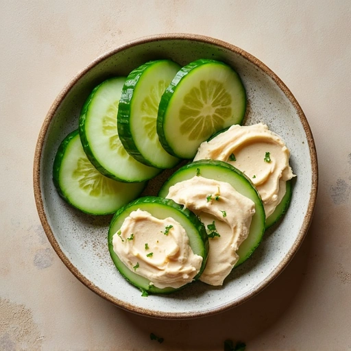 Cucumber Slices with Hummus