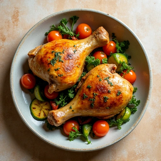 Herb-Infused Roasted Chicken Legs with Vegetables