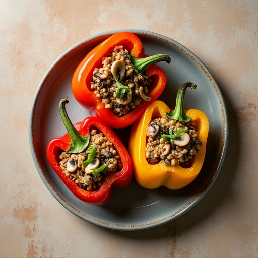 Quinoa Stuffed Bell Peppers with Mushrooms