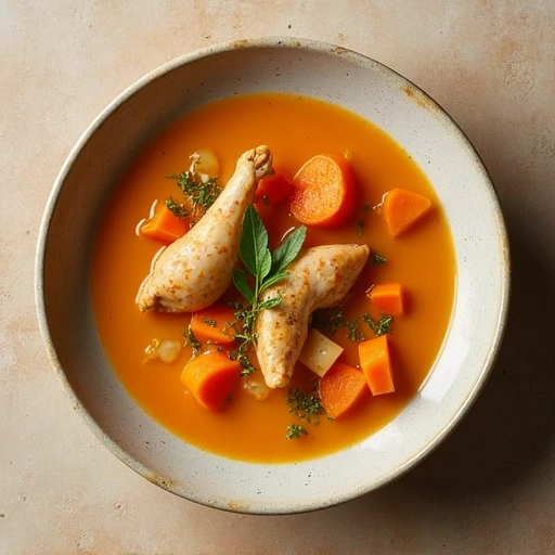 Turnip and Carrot Soup with Chicken