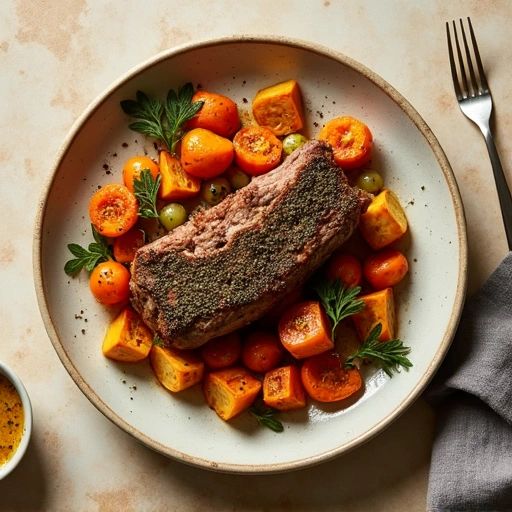 Herb-Crusted Blade Roast with Roasted Vegetables