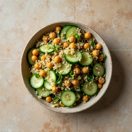 Cucumber and Chickpea Salad with Quinoa