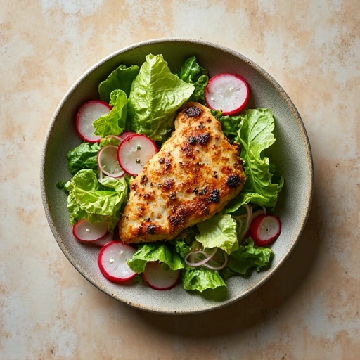 Radish and Lettuce Salad with Grilled Chicken