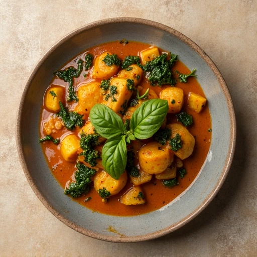 Indian Spiced Potato and Spinach Curry