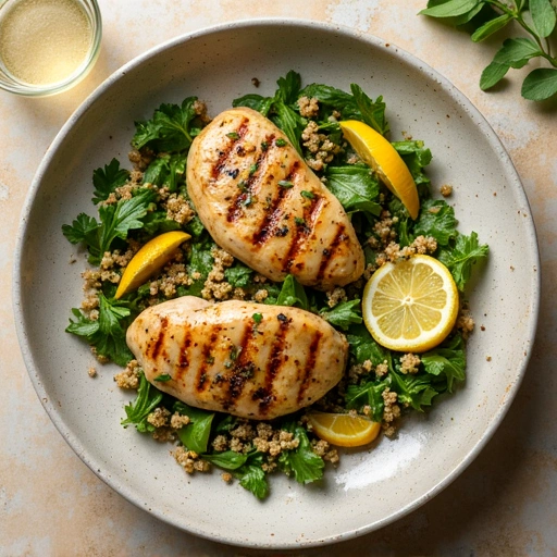 Grilled Lemon Herb Chicken with Quinoa Salad