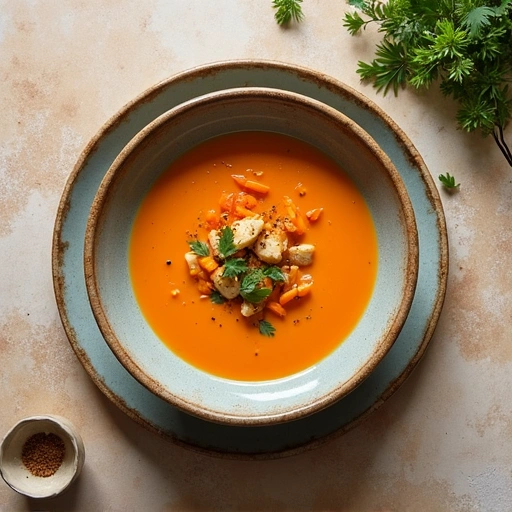 Roasted Parsnip and Carrot Soup with Chicken