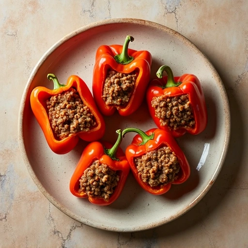 Stuffed Bell Peppers with Ground Beef