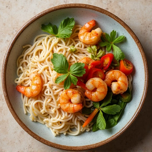 Thai Shrimp Rice Noodle Bowl