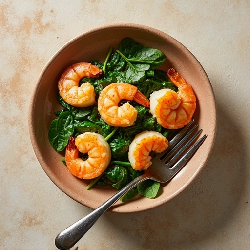 Garlic Butter Shrimp with Spinach
