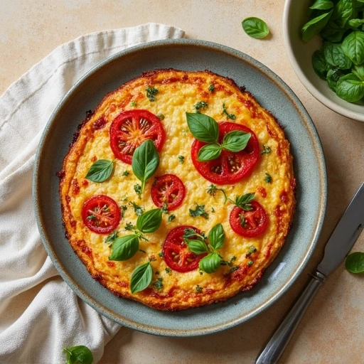 Garlic Scapes and Tomato Frittata