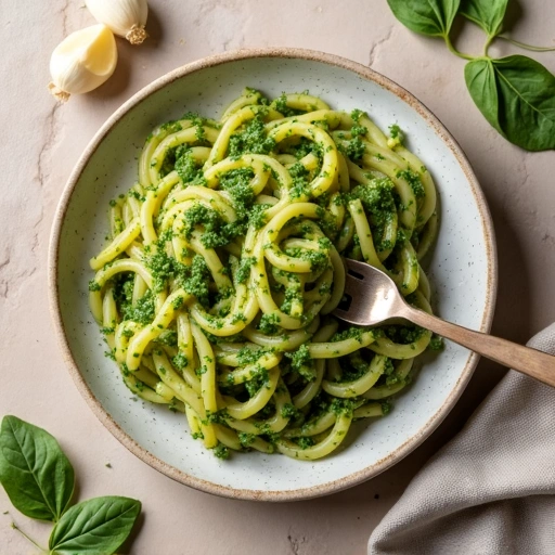 Garlic Scape Pesto Pasta