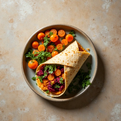 Carrot and Beetroot Hummus Wrap