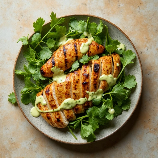 Grilled Chicken Salad with Cilantro Dressing