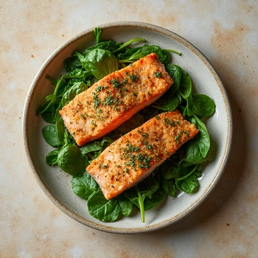 Italian Herb-Crusted Salmon with Spinach